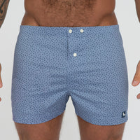 Light Blue Mini Tree Print Boxer - Penn