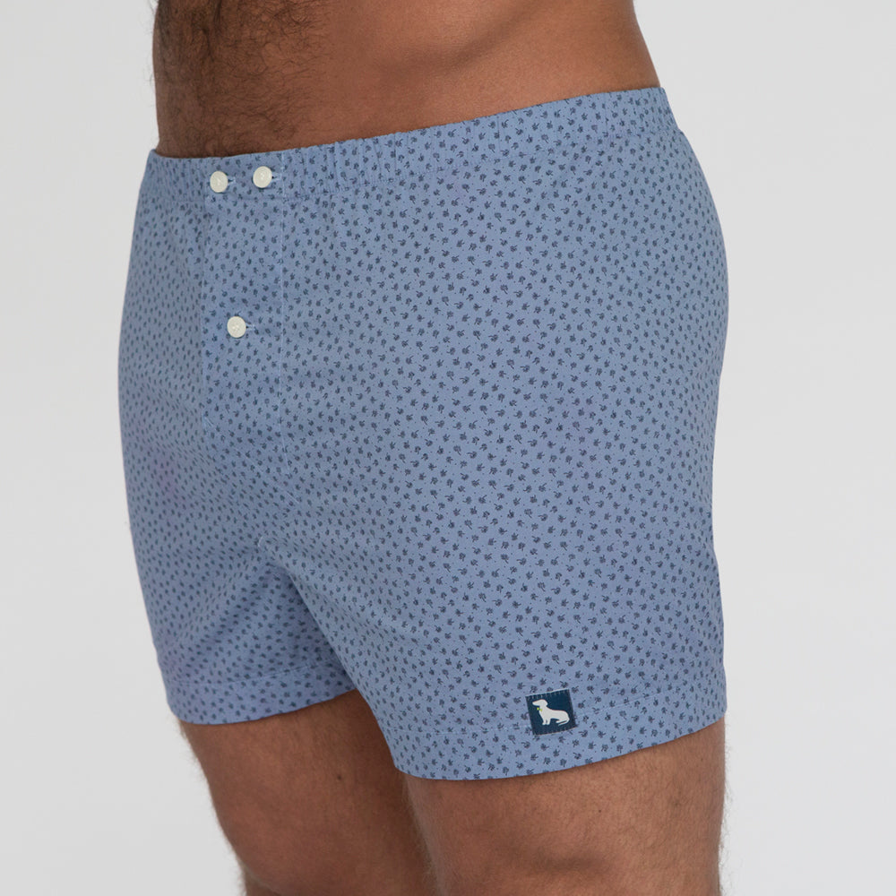 Light Blue Mini Tree Print Boxer - Penn