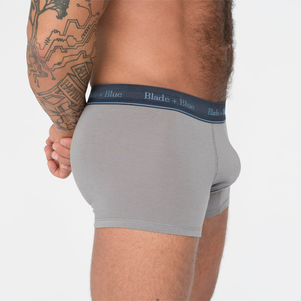 Mens Grey Knit Trunk Made in USA underwear – Blade + Blue