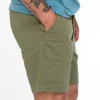 30% OFF THIS WEEKEND AFTER CODE NEW FALL: Olive Cotton Stretch Twill Shorts - Made in USA
