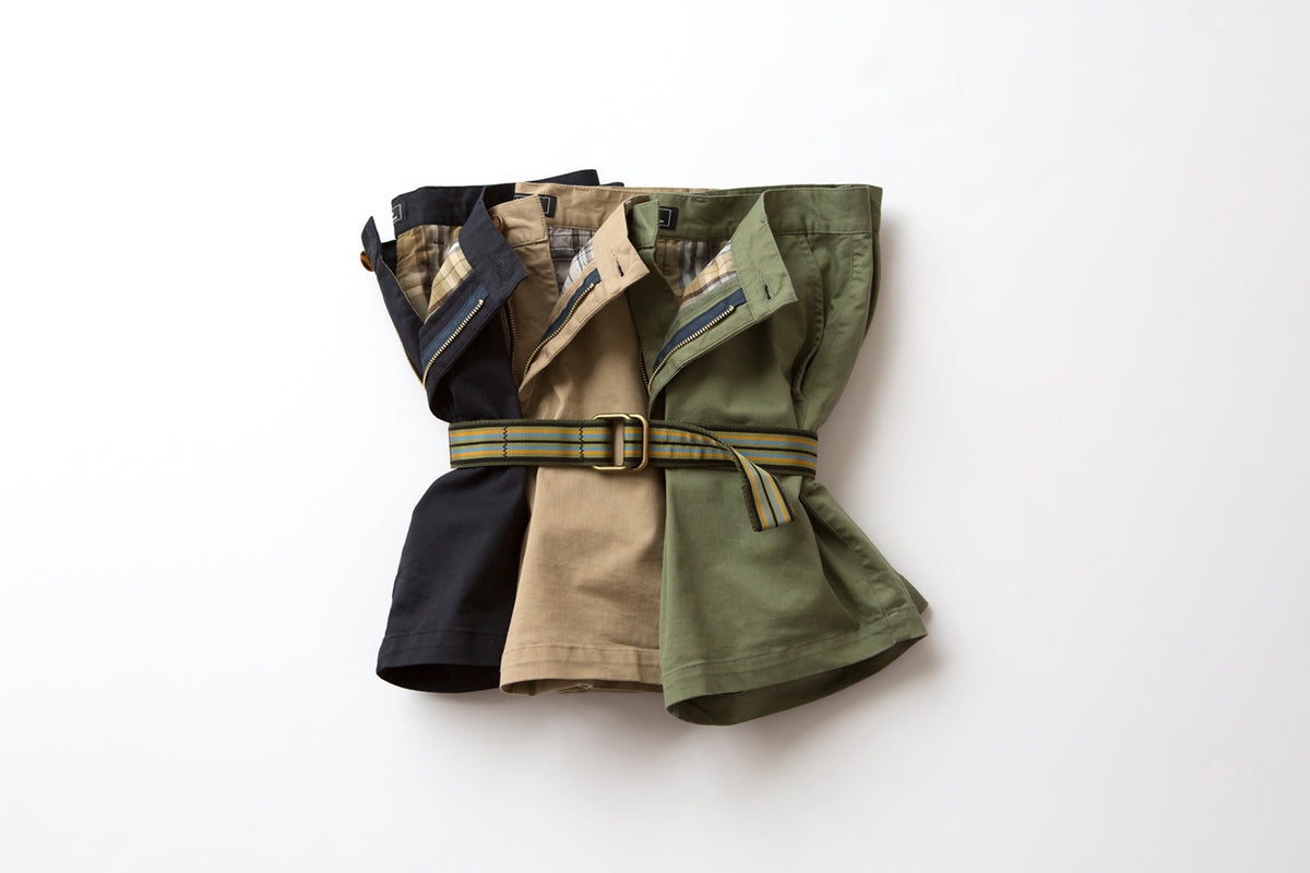 30% OFF THIS WEEKEND AFTER CODE NEW FALL: Olive Cotton Stretch Twill Shorts - Made in USA