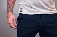 Organic Cotton Solid Navy Blue Jogger Sweatpants - Made in USA