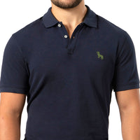 Navy Blue Cotton Pique Polo