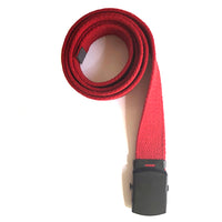 Cherry Red Web Military Belt - Made In USA