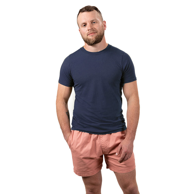 True Navy Blue Cotton Classic Short Sleeve Tee - Made In USA