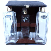 Vintage Scotch, Bourbon & Gin Travel Bar in Leather Case