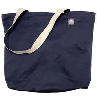 Navy Blue & Stone Cotton Stretch Reversible Tote Bag