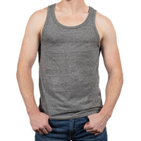 Light Grey Heather Tri-Blend Varsity Tank Top - Made In USA