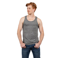 Light Grey Heather Tri-Blend Varsity Tank Top - Made In USA