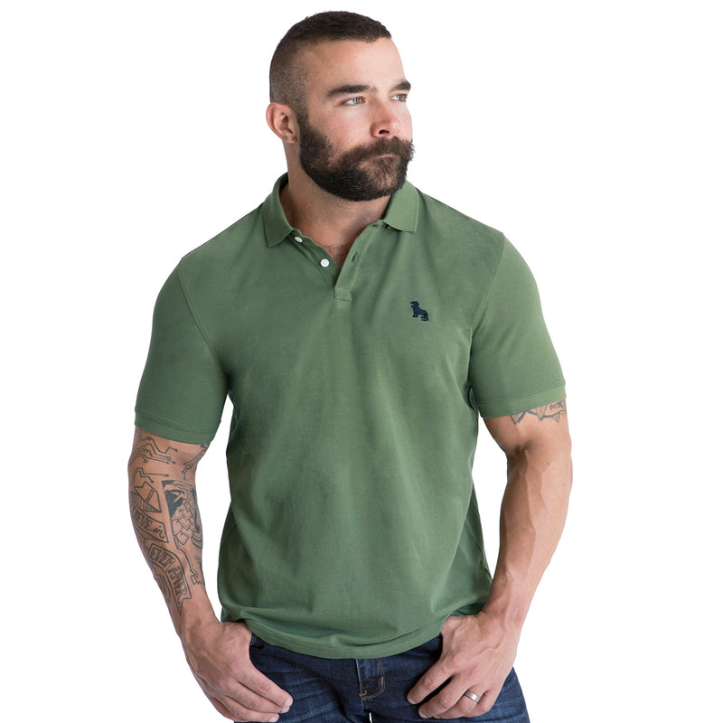 50% OFF AFTER CODE: WOW25 Green Cotton Pique Polo