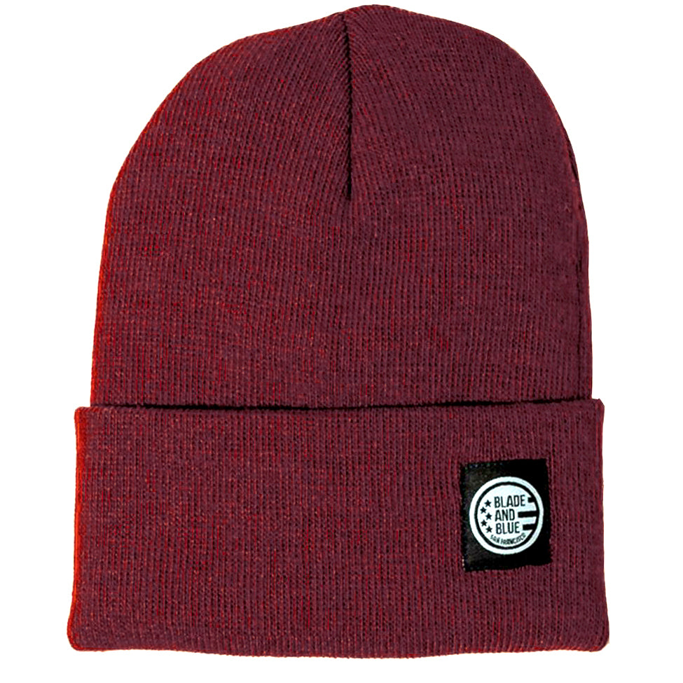 Burgundy Wine Knitted Watch Cap - Made In USA