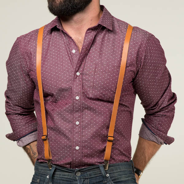 Tan Leather Suspenders