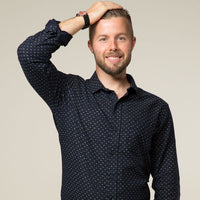 Japanese Indigo Dyed Triangles Print Shirt - Hamel