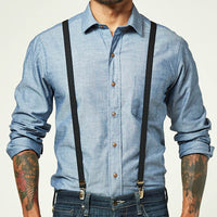 Black Elastic Suspenders