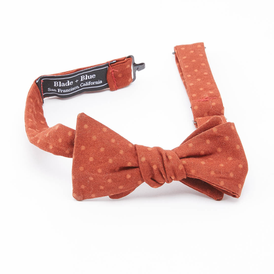 Deep Orange Polka Dot Bow Tie