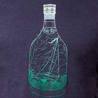 Navy Ship in a Bottle Gradient Print Tee