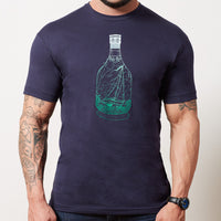 Navy Ship in a Bottle Gradient Print Tee