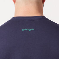 Navy Ship in a Bottle Gradient Print Tee