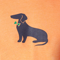 Orange Heather Classic Seated Dachshund Tee
