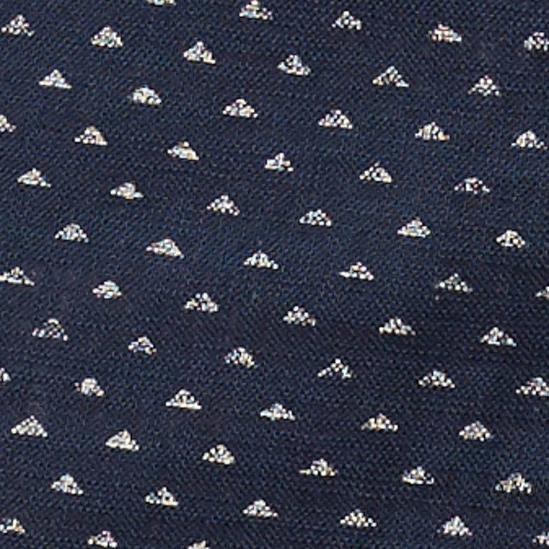 Indigo Dyed Geometric Print Shorts