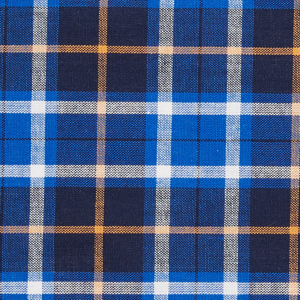 Navy & Orange Plaid Pocket Square