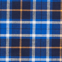 Navy & Orange Plaid Pocket Square
