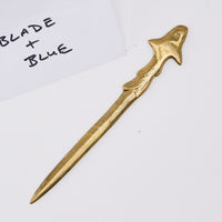 Vintage Brass Shark Letter Opener