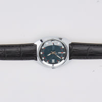 Vintage 1972 Timex Military Watch with Blue Dial