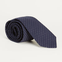 Navy Print Tie Made in USA