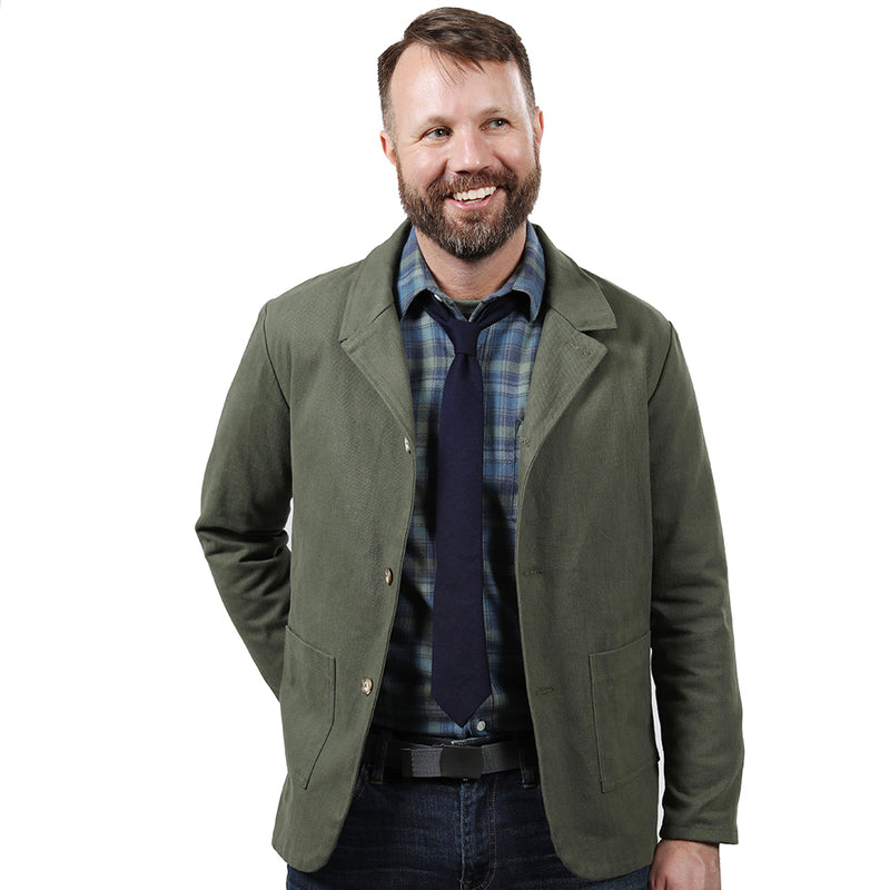 Olive Green Cotton Twill Blazer Jacket (Size M Available)
