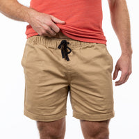 "The Paradise Short" in Khaki Stretch Twill - Made In USA