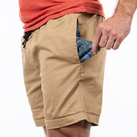 "The Paradise Short" in Khaki Stretch Twill - Made In USA