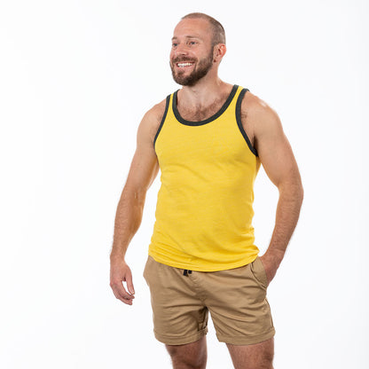 Gold &amp; Olive Tri-Blend Varsity Tank Top - Made In USA