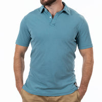 60% OFF AFTER CODE NEWFALL: Light Aqua Blue Cotton Jersey Polo