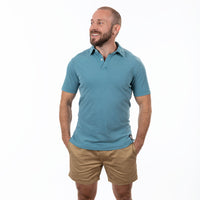 60% OFF AFTER CODE NEWFALL: Light Aqua Blue Cotton Jersey Polo