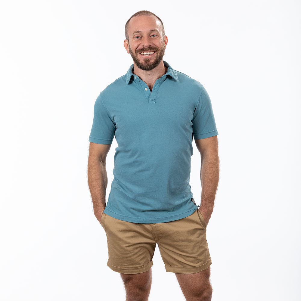 60% OFF AFTER CODE NEWFALL: Light Aqua Blue Cotton Jersey Polo