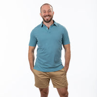 60% OFF AFTER CODE NEWFALL: Light Aqua Blue Cotton Jersey Polo