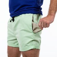 "The Paradise Short" in Mint Green Stretch Twill - Made In USA