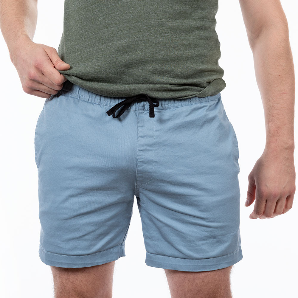 "The Paradise Short" In Light Blue Stretch Twill - Made In USA