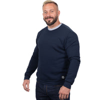 Solid True Navy Crewneck Classic Fleece Sweatshirt - Made in USA