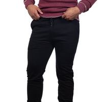 Organic Cotton Solid Black Jogger Sweatpants - Made in USA