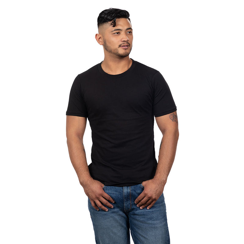 Black Cotton Classic Short Sleeve Tee - Made In USA
