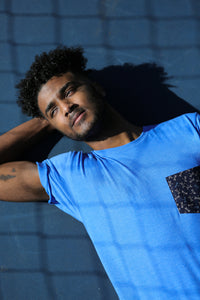 60% OFF AFTER CODE NEWFALL: Light Blue with Dragonflies Print Pocket Tee - Made In USA