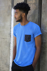 60% OFF AFTER CODE NEWFALL: Light Blue with Dragonflies Print Pocket Tee - Made In USA