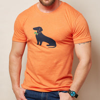 Orange Heather Classic Seated Dachshund Tee
