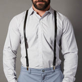 Black Leather Suspenders