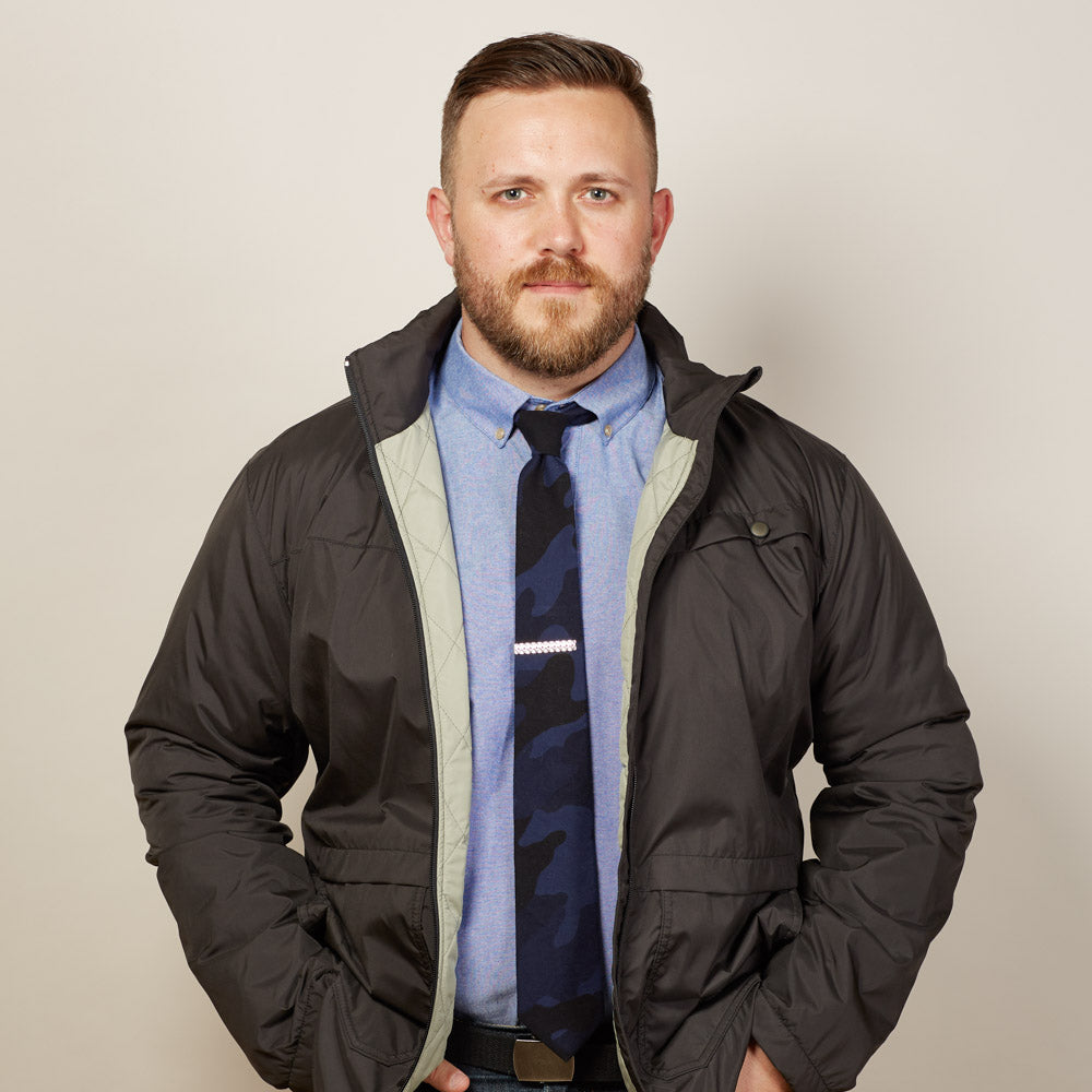 Blue & Black Camouflage Print Tie