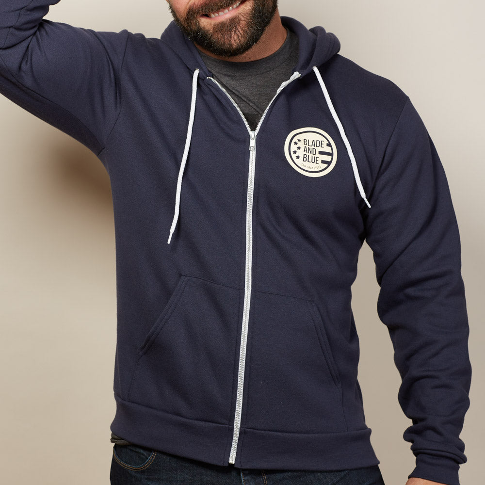 Navy Blade + Blue Crest Hoodie - Made In USA