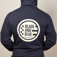 Navy Blade + Blue Crest Hoodie - Made In USA