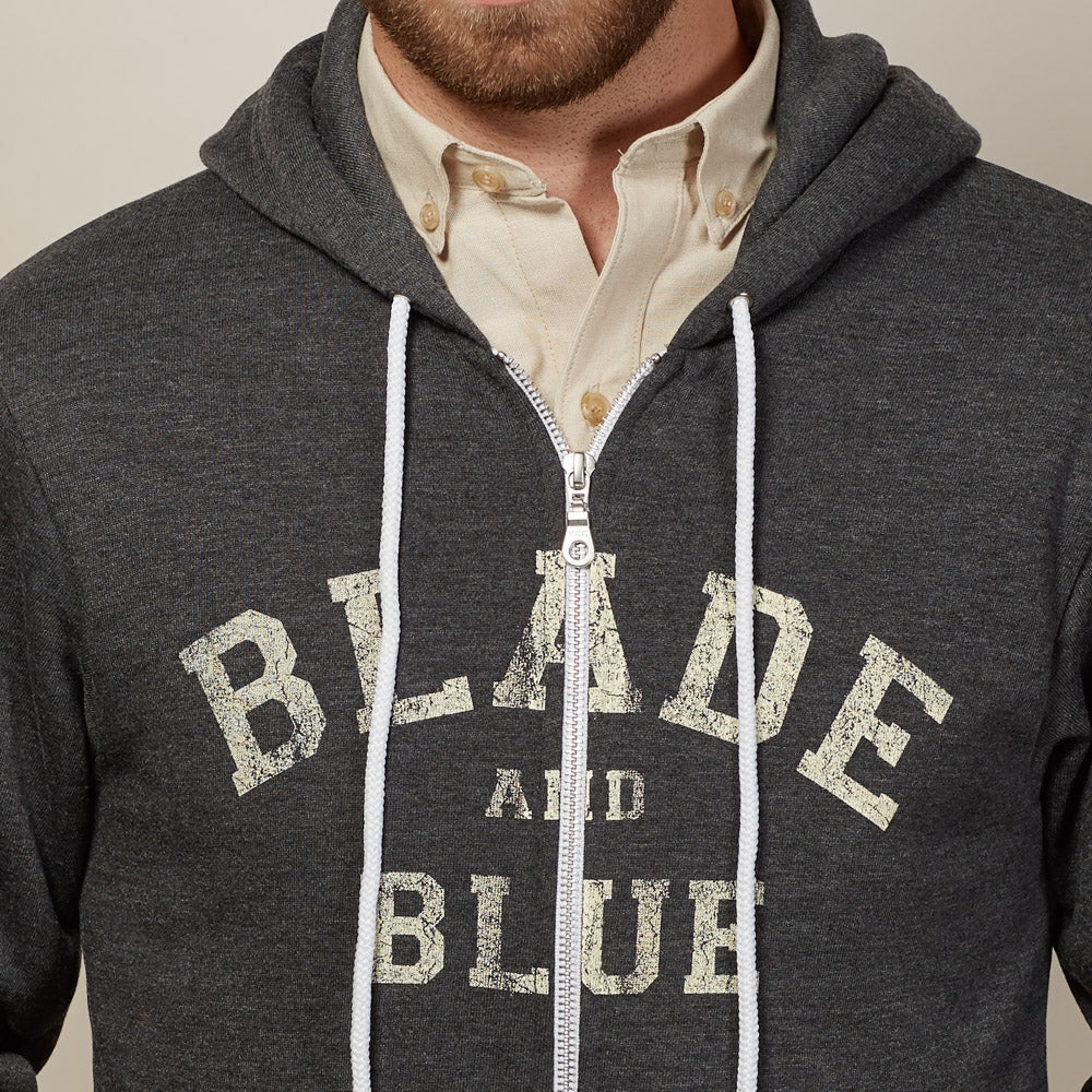Grey Blade + Blue Hoodie